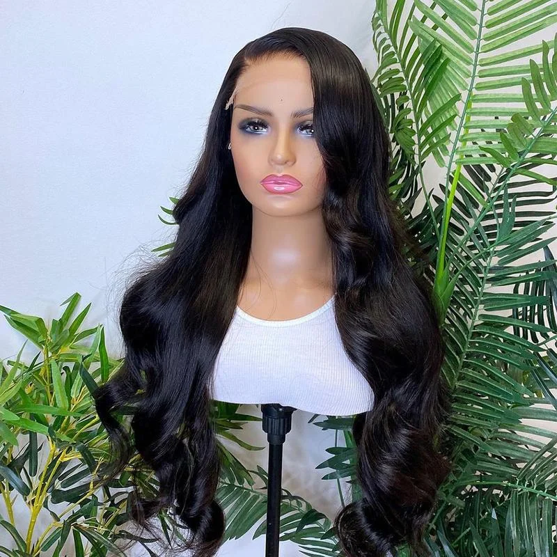Body Wave 13x4 13x6 HD Lace Frontal Wig Brazilian Raw Virgin Human Hair Pre‑Plucked Baby Hair Bleached Knots Invisible Transparent Lace Front Wig For Black Women