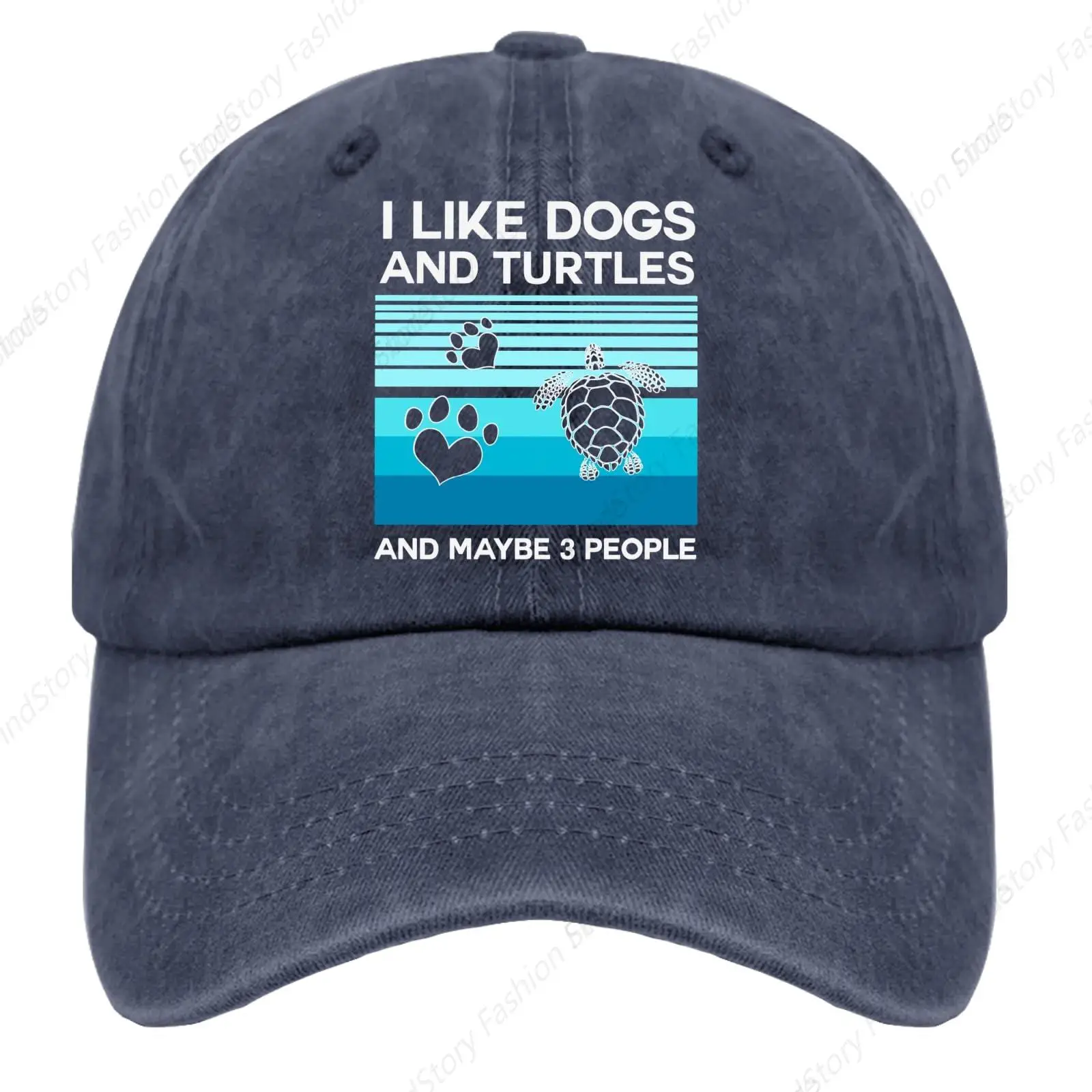 

I Like Dogs and Turtles Baseball Cap Unisex Vintage Trucker Denim Hat Adjustable Cowboy for Men Women Casual Hip-hop Sports