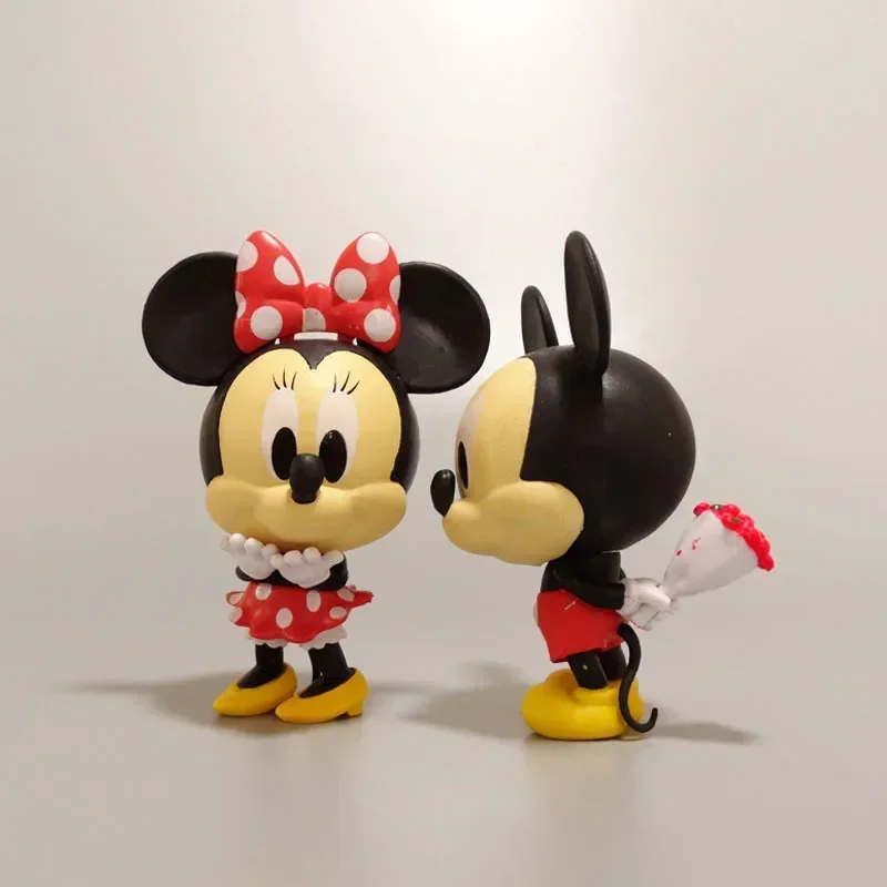 2 Stks/set 8-14Cm Minnie Mickey Mouse Donald Eend Huwelijksfeest Decoratie Pvc Actie Figuur Mini Model Speelgoed Kinderen Geschenken Briquedos