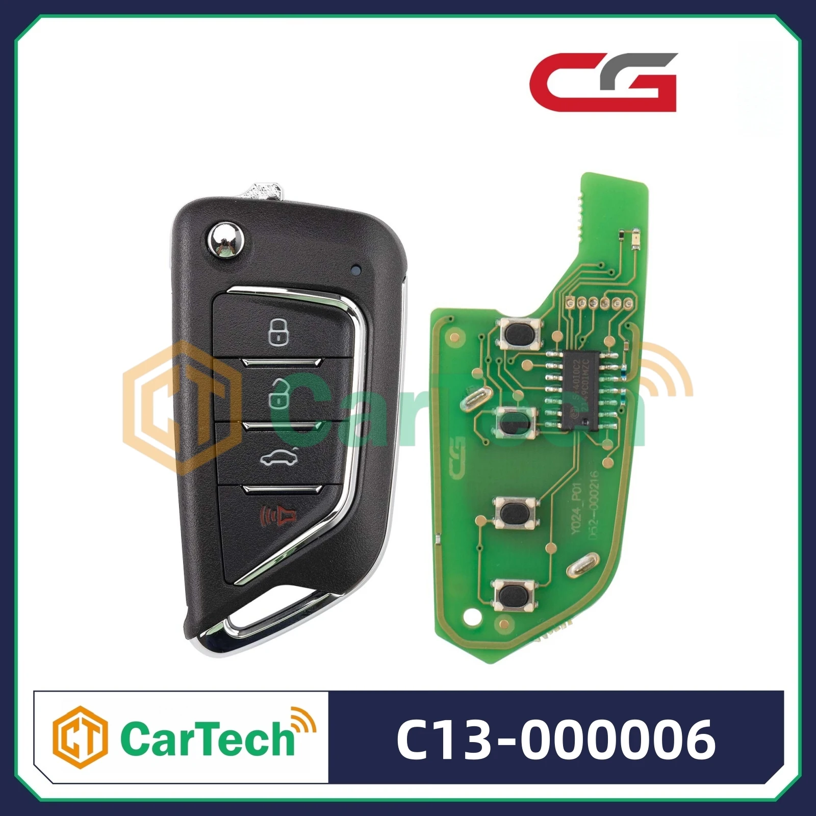 Cartech  CGDI C13-000006 4 Buttons Wire Remote for CADILAC Style Used with CGDI K2