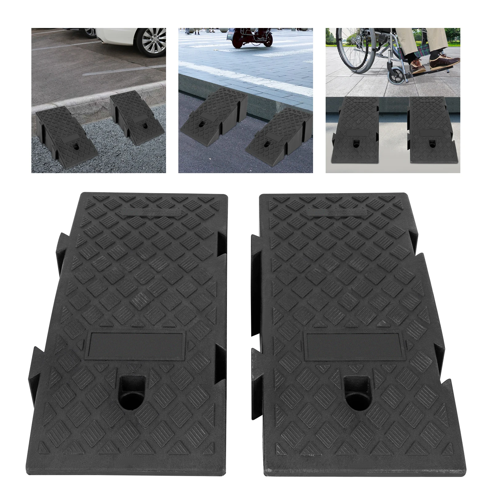 2PCS  Car Tire Wheel Ramps Portable Non-Slip Plastic Load Ramp