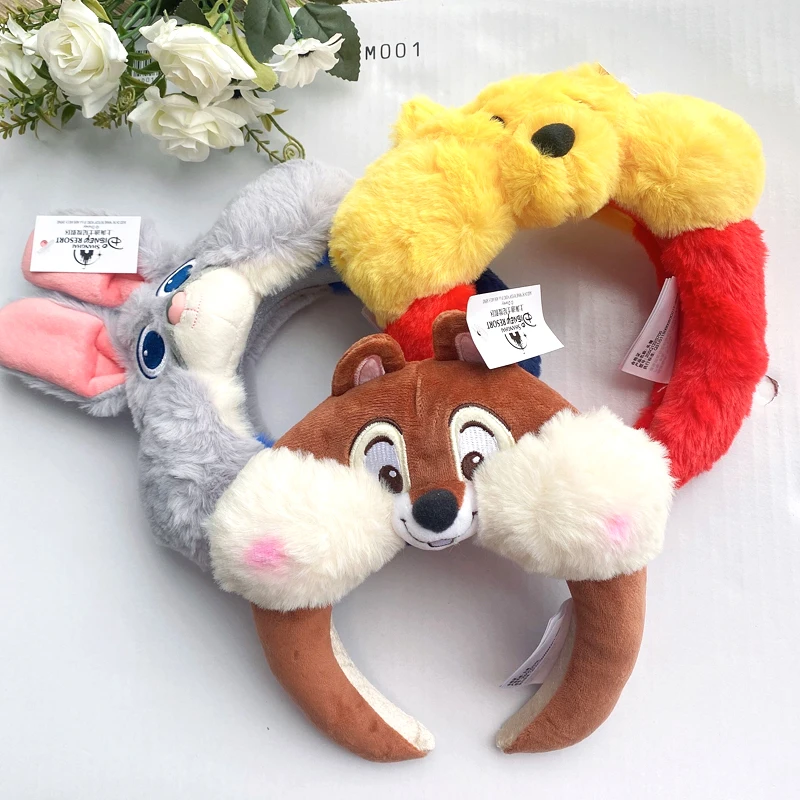 Disney ตุ๊กตาสัตว์ผม Hoop Hairband ที่คาดผมแบบผ้าอุปกรณ์เสริมผู้หญิงสาวของเล่นเด็กเด็กเครื่องแต่งกาย Headband Cosplay ของขวัญ