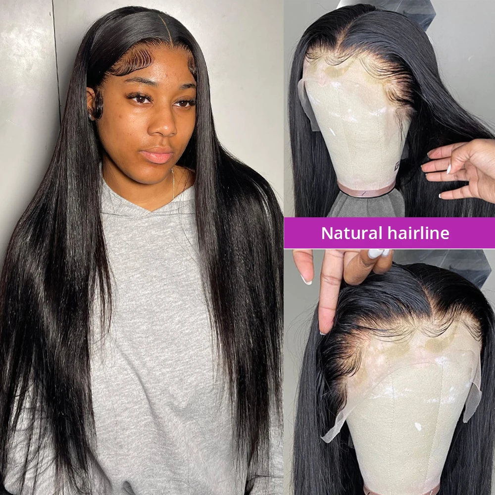 30 40 cali 13X4 13x6 Lace Front Human Hair Wig Brazilian Bone Straight 360 Full HD Lace Frontal Wigs Human Hair Wig Pre Plucked