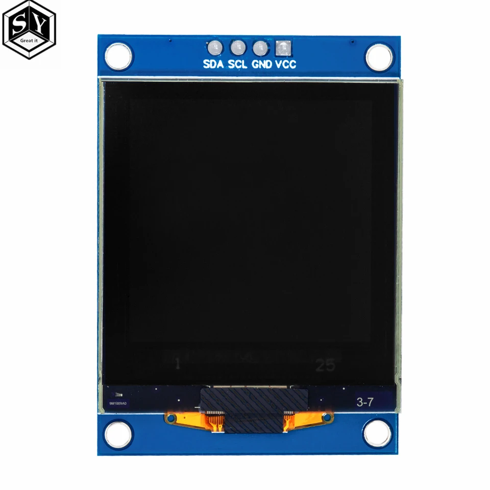 1,5 Zoll OLED-Modul SH1107, 128x128, I2C, 3,3/5V, 160° Blickwinkel – Für 51/STM32, Graustufen