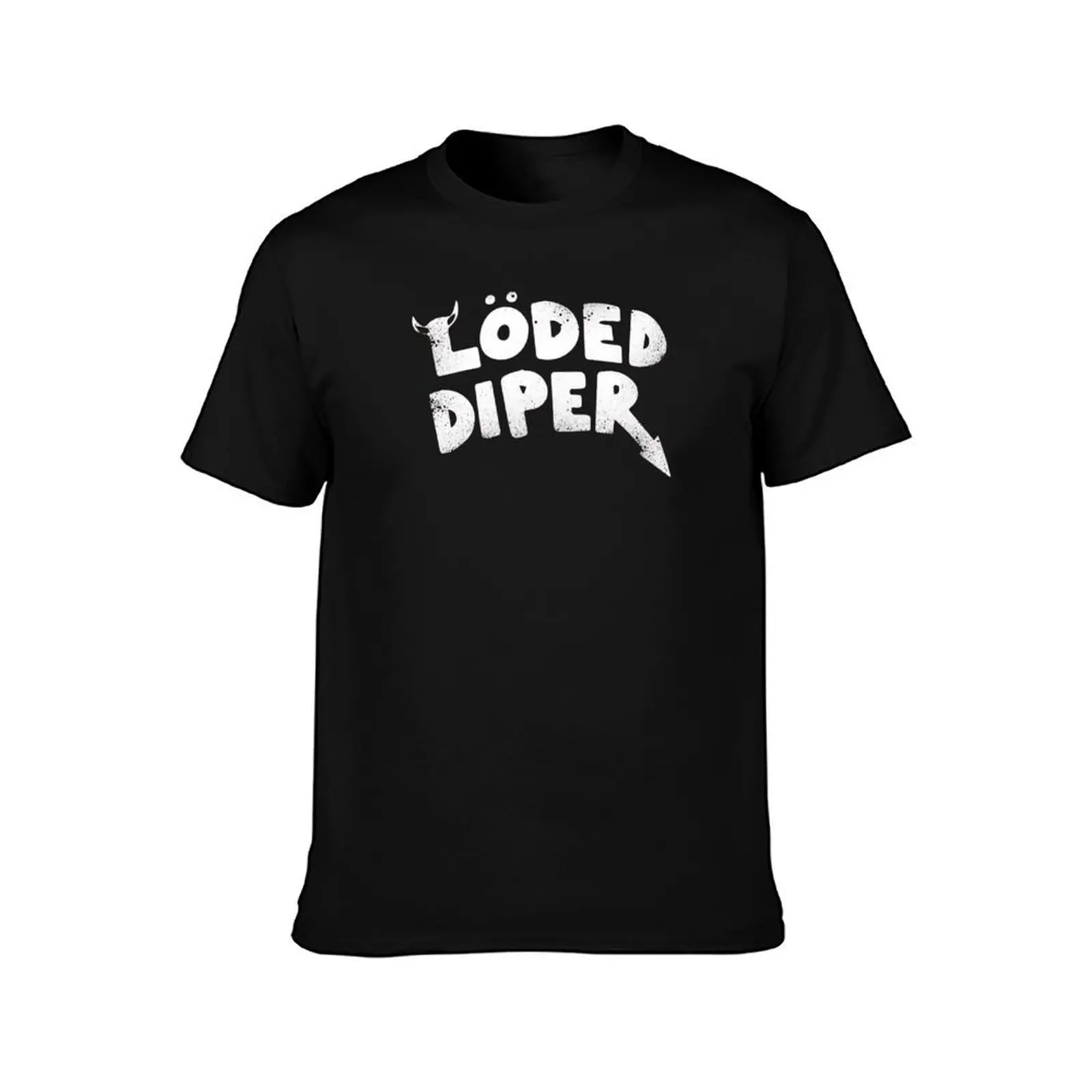 Loded Diper T-Shirt, Summer Casual Cotton Tee, Oversized Streetwear Tops, Vintage Graphic Print, Loose Fit Short Sleeve