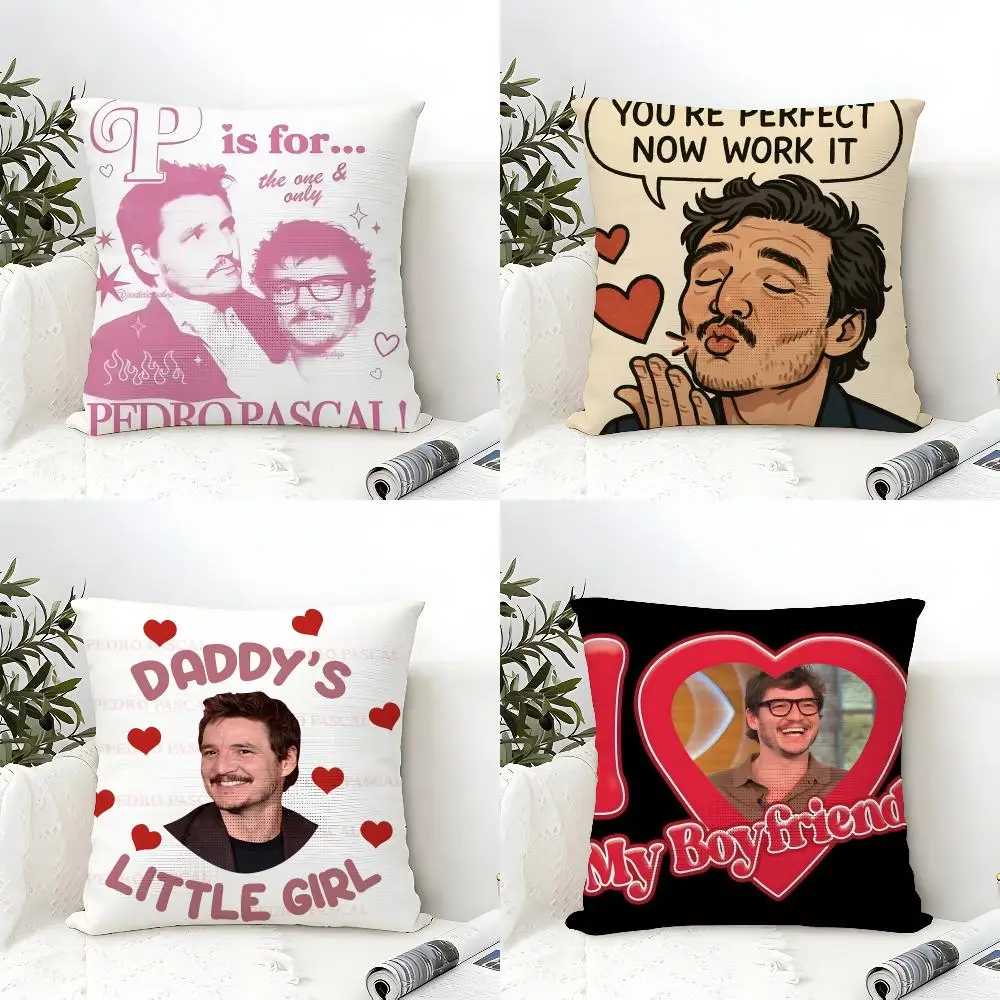 Interesting demeanor Man P-Pedro Pascal Pillow Case linen pillow case sofa home decor cushion cover cushion cove