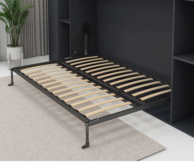 إطار سرير معدني ذكي لغرفة النوم والمكتب بحجم كوين مع آلية مخفية وسرير حائط قابل للطي من ميرفي المخفي #4
