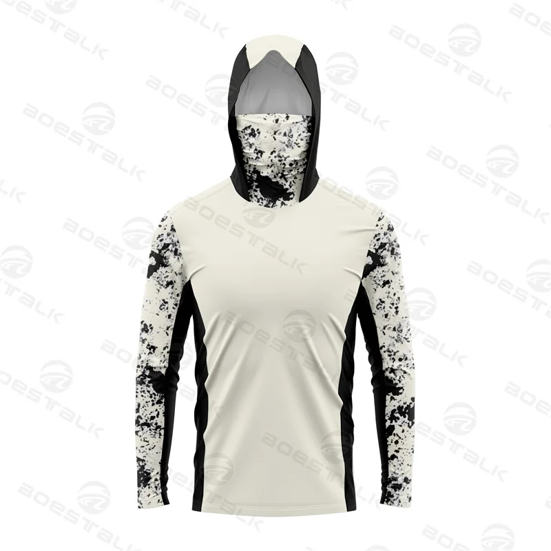 

Fishing Shirt Summer Outdoor Long Sleeve Hooded Face Cover Men Quick Dry UV Protection Fishing Face Mask Clothes Upf 50+