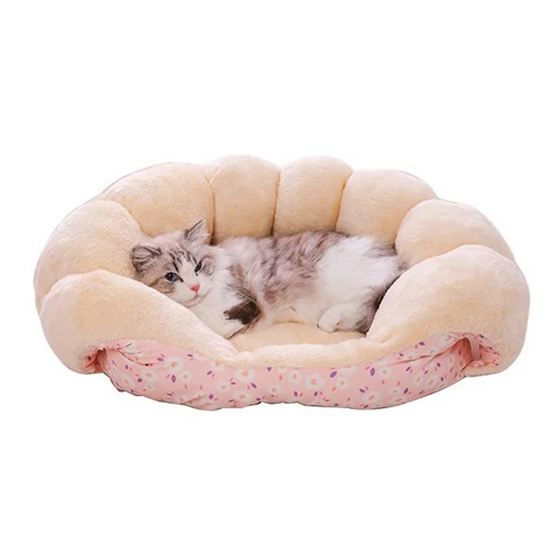 

A67M-Pet Supplies For Winter Bed Cats Cartoon Kitten Warm Accessories Plush Bed Goods House Accessory Basket Dog Puppy