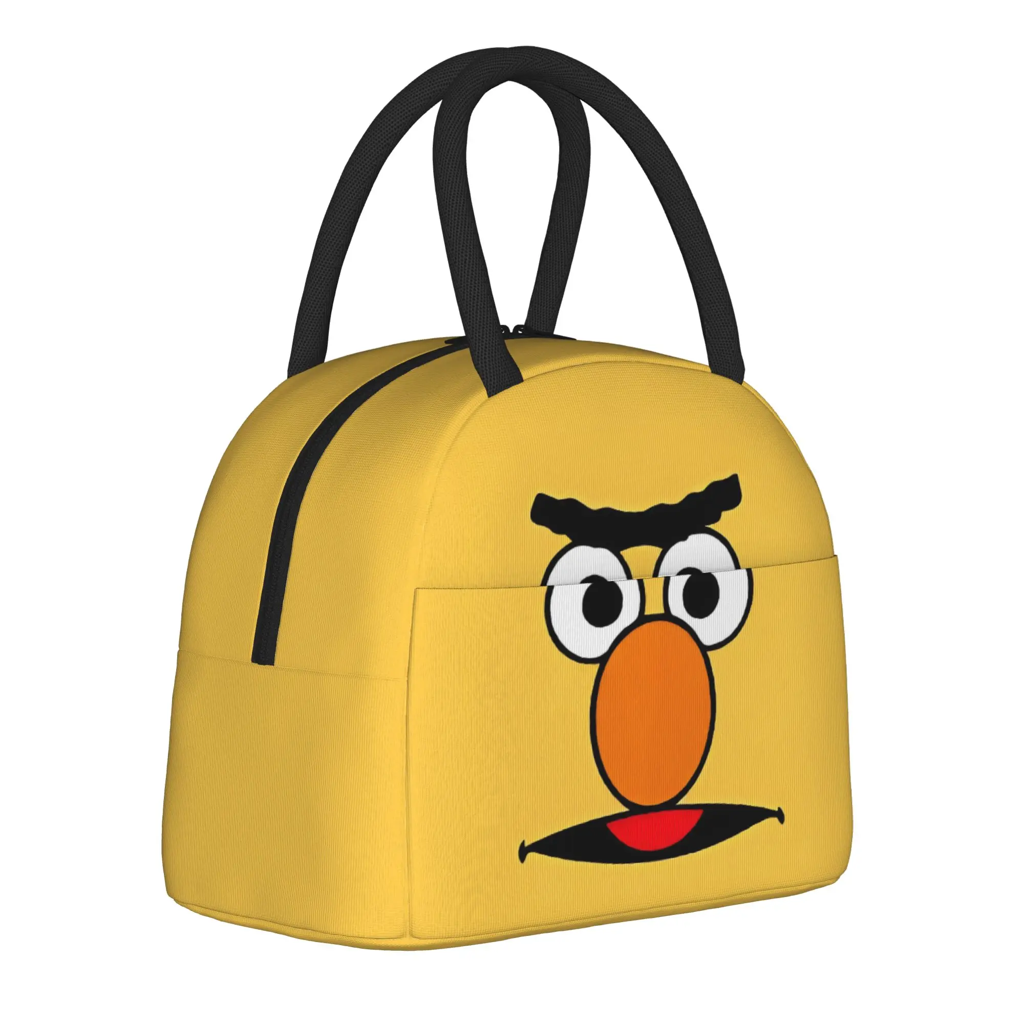 

Термосумка для обедов Angry Bert Face, многоразовая, контейнер для еды, большая сумка-тоут, ланч-бокс, сумка для бенто, для школы