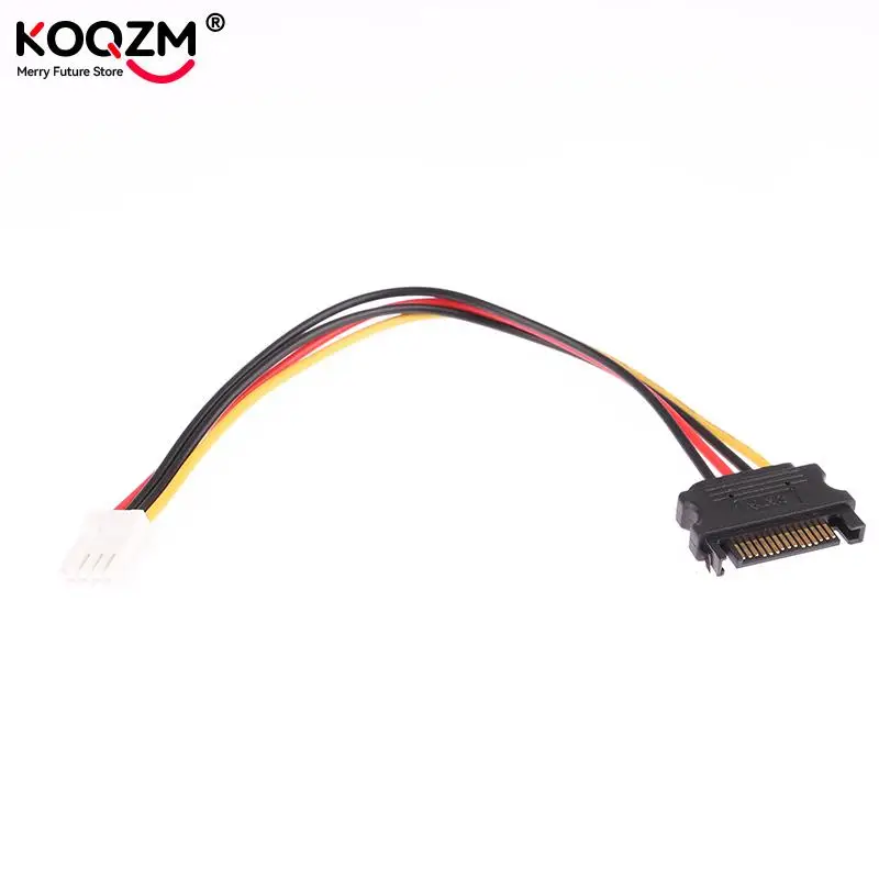 1pc SATA Adapter PC Computer Molex IDE 4 Pin to SATA Male Adapter Power Cable Cord 20cm SATA Cable 15Pin to 4Pin FDD Floppy