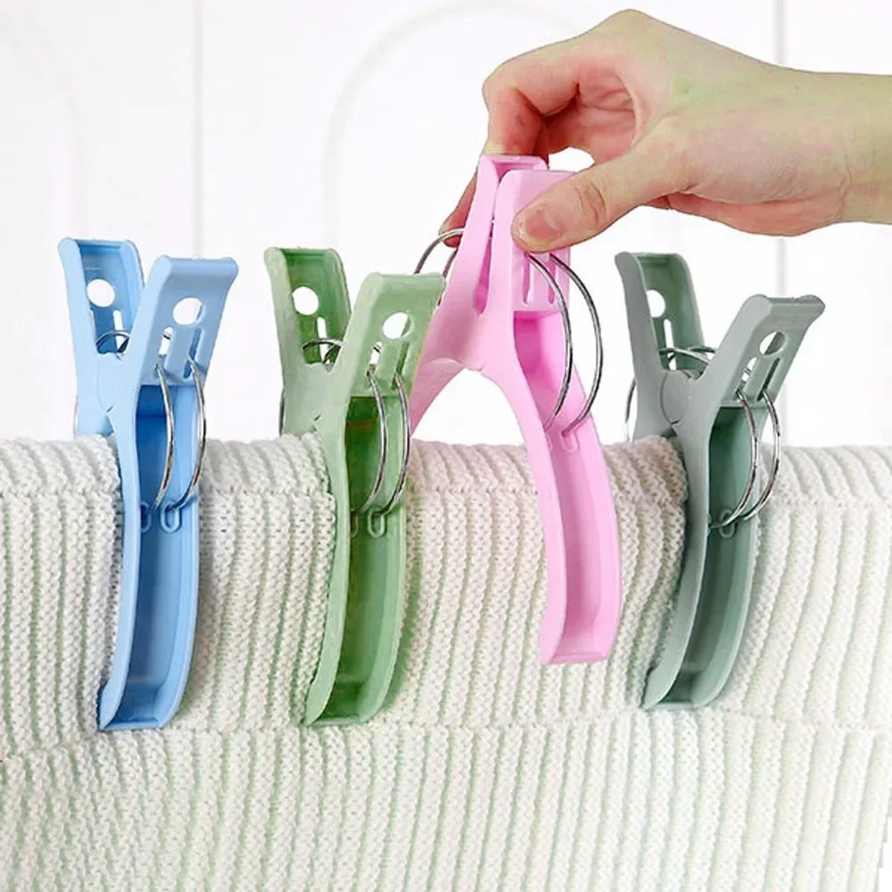 Large Beach Towel Clips Plastic Strong Windproof Clothes Pegs Quilt Hanging Clip Reusable Non-slip Fixed Drying Clothespin