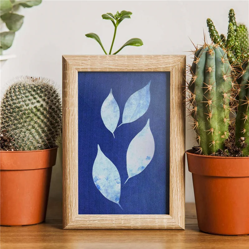

J1UL1N Sun Print Paper Kit,Cyanotype Paper,60 Sheets Cyanotype Paper With 4 Sheet Acrylic Panel,Activated Printing Art Paper