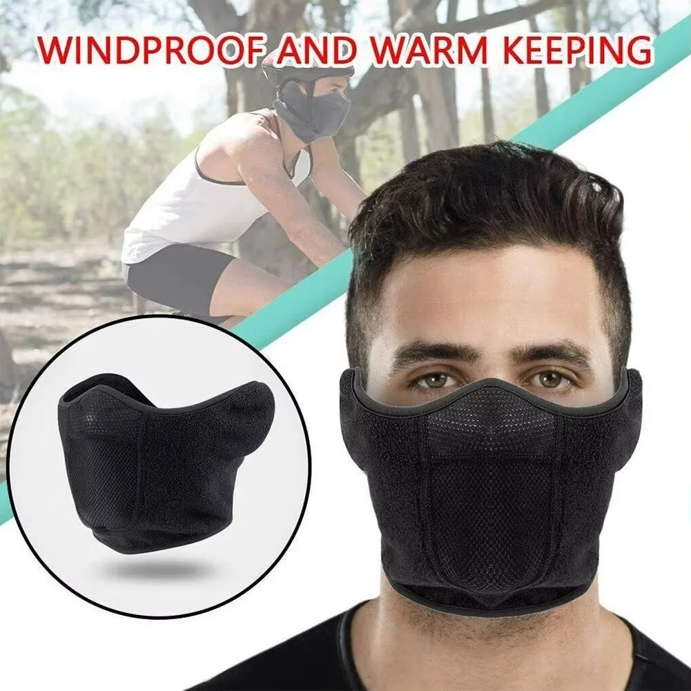 2 In 1 Winter Uni Warm Mask Windproof Anti Dust Comfortable Breathable Outdoor Cycling Running Sport Facemask Ear Protector