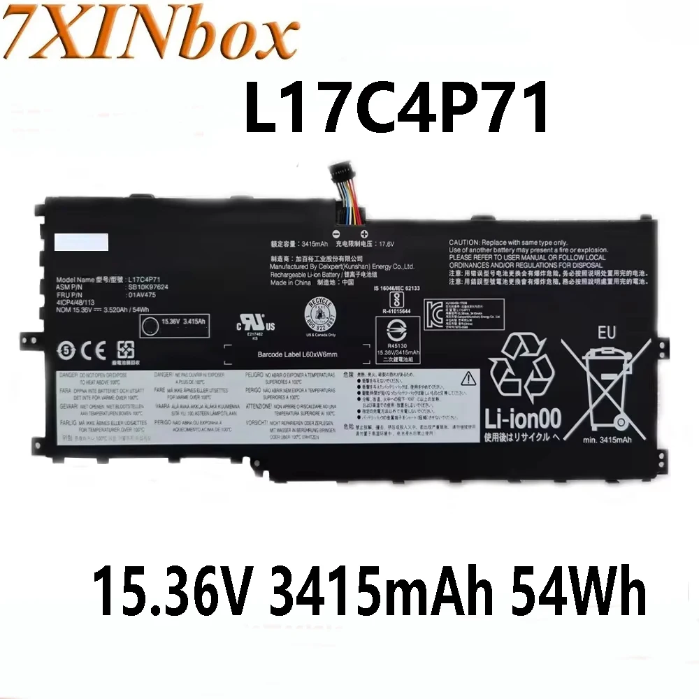 7XINbox Original L17C4P71 L17M4P71 L17M4P73 01AV474 01AV475 01AV499 Laptop Battery For Lenovo ThinkPad X1 Yoga 2018/3rd Gen