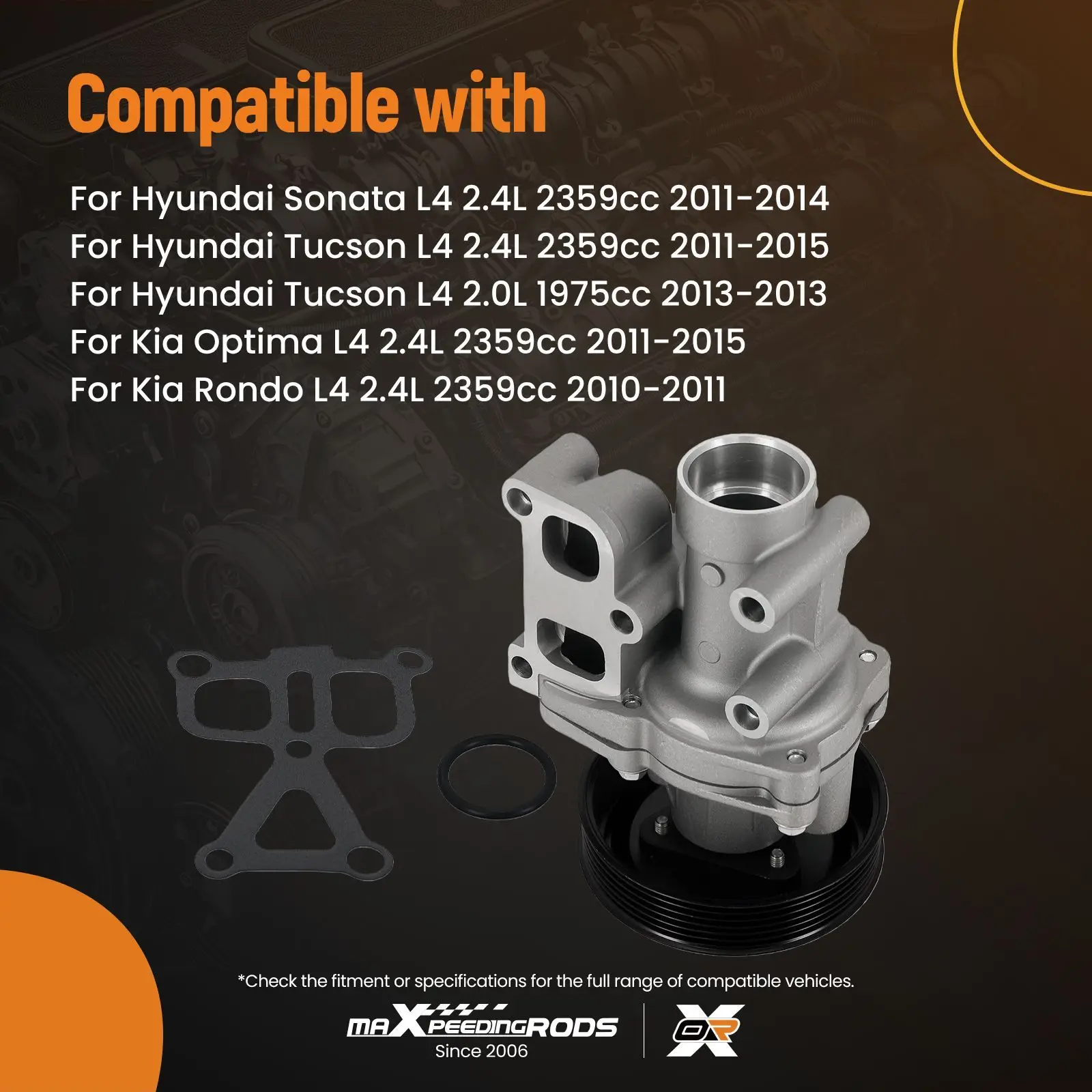 Water Pump for Hyundai Sonata Tucson Kia Optima Sorento Sportage 251002G510
