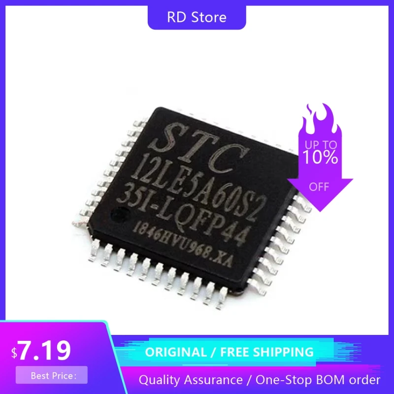 

5PCS STC12LE5A60S2-35I-LQFP44G authentic patch LQFP44G single-chip Free Shipping