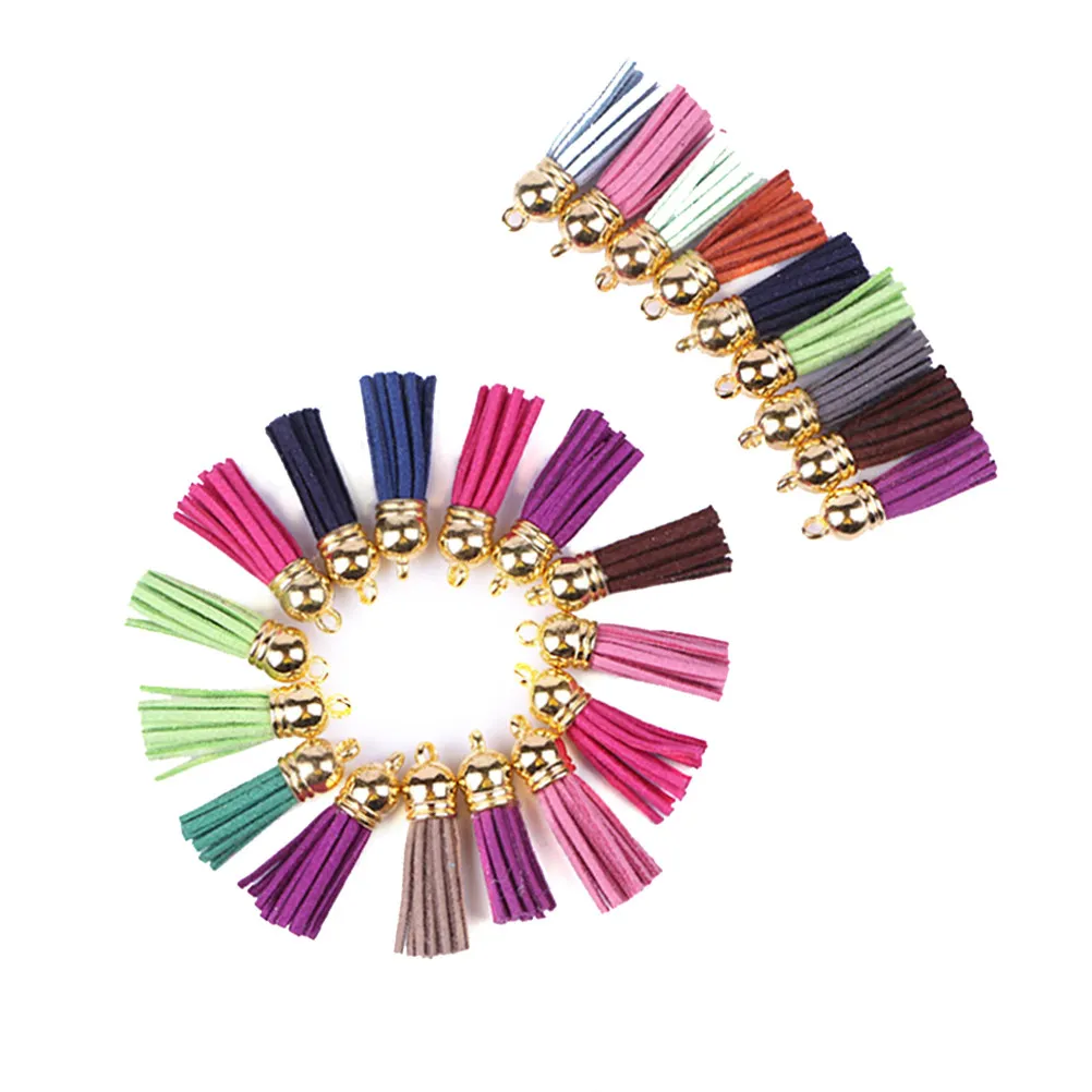 

100Pcs 4cm Suede Tassel Straps Tassels for Cellphone Accessory Keychain Bag Pendant Jewelry Charms Attractive Looks