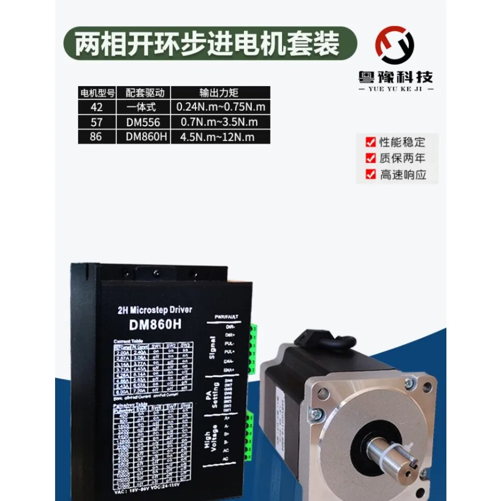 product Two-phase 4257/86BYG stepper motor set 0.2-8 N.M driver DM542/860H high torque brake