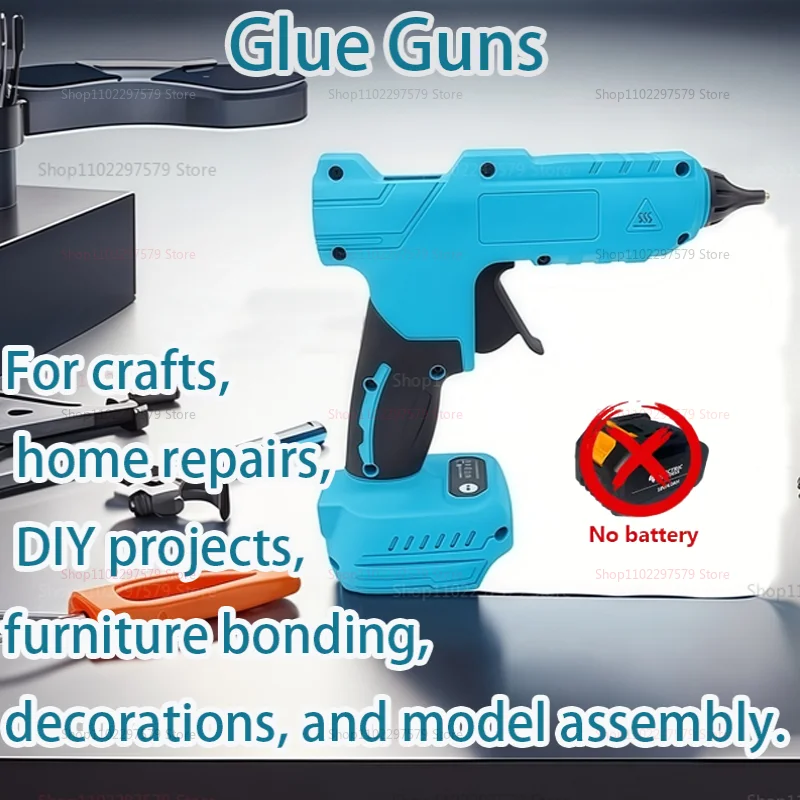 Cordless Hot Glue Gun Adjustable Temperature Heavy Duty DIY Power Tool No Battery Included for Crafting and Repairs