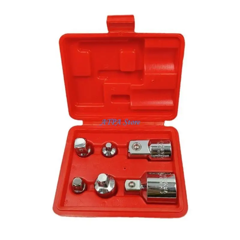 U13C 6 sztuk/zestaw 1/4 3/8 3/4 cala Adapter gniazda rozszerzenie konwersja i zestaw reduktorów klucz grzechotkowy głowica