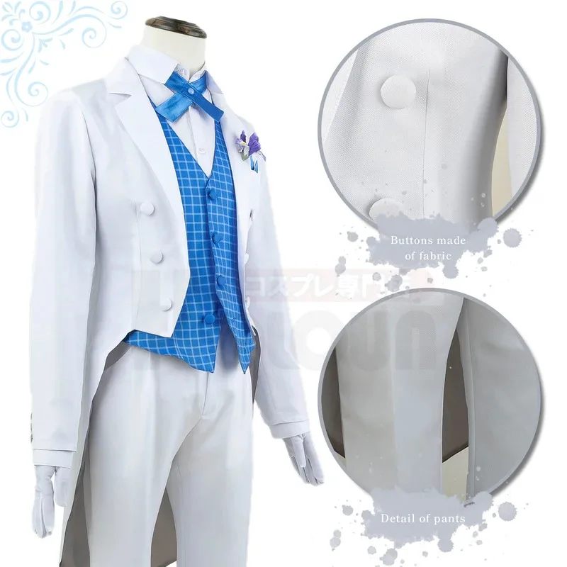 

Blue Lock Anime Isagi Cosplay Costume Exhibition Tuxedo Tailcoat Suit Uniform Corsage Party Giftx;8's,6;