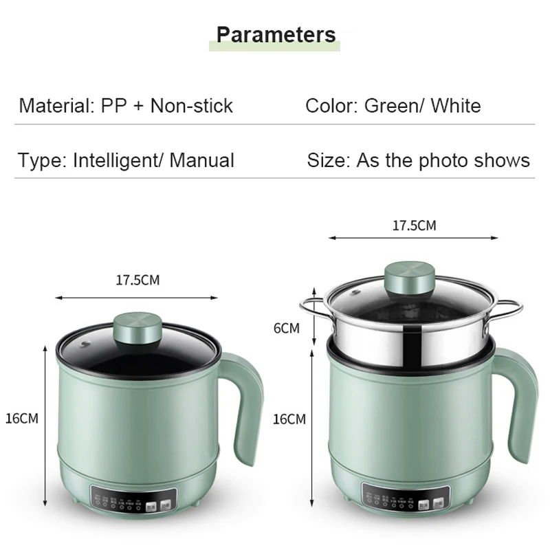 Multifunction Electric Rice Cooker Dormitory Mini Electric Hot Pot Intelligent Electric Cooking Machine Non-stick Pan 1-2 People