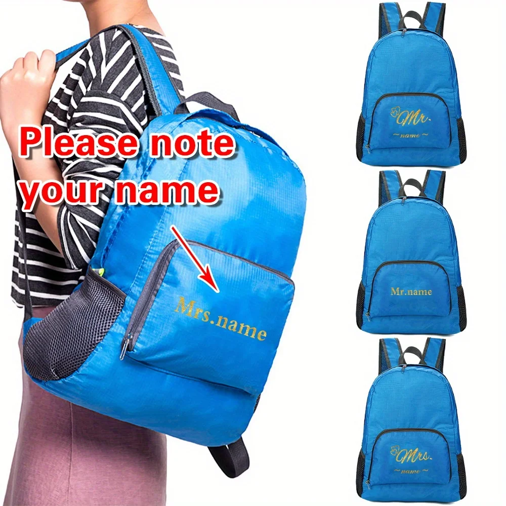 

Customized Foldable Blue Backpack Travel Bag Lightweight Storage Bag Outdoor Large Capacity Eco Friendly Backpack