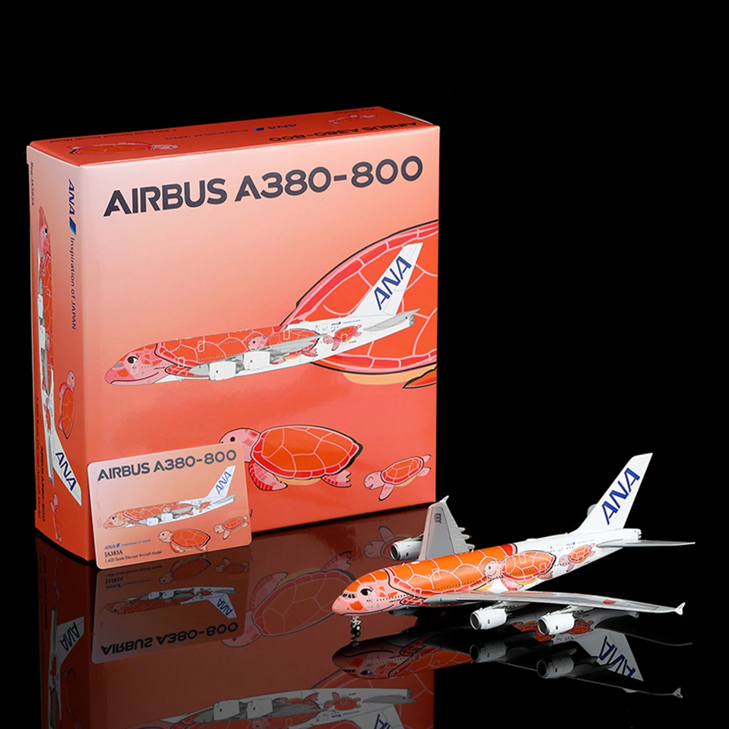 A582303 Alloy Collectible Plane Gift HX Models 1:400 All Nippon Airways Orange Turtle Airbus A380 Diecast Aircraft Model JA383A