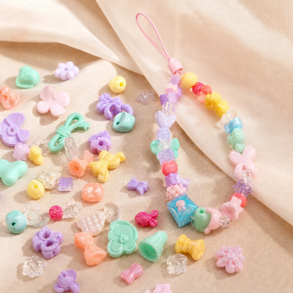 50 g/Lot gemischte Acrylperlen in verschiedenen Farben für Armbänder, Halsketten, Schmuckherstellung, DIY-Handarbeitszubehör – Detail 1