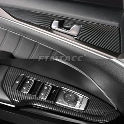 For KIA Optima K5 2020-2024 ABS Carbon Fiber Interior Accessories Window Switch Cover Trim Armest Panel Decoration Frame