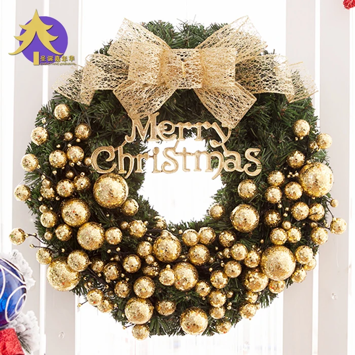 

Christmas Wreath Festival Decoration 80/50/60/cm Gold and Silver Christmas Wreath Hotel Home Shopping Window Hangings Door Decor