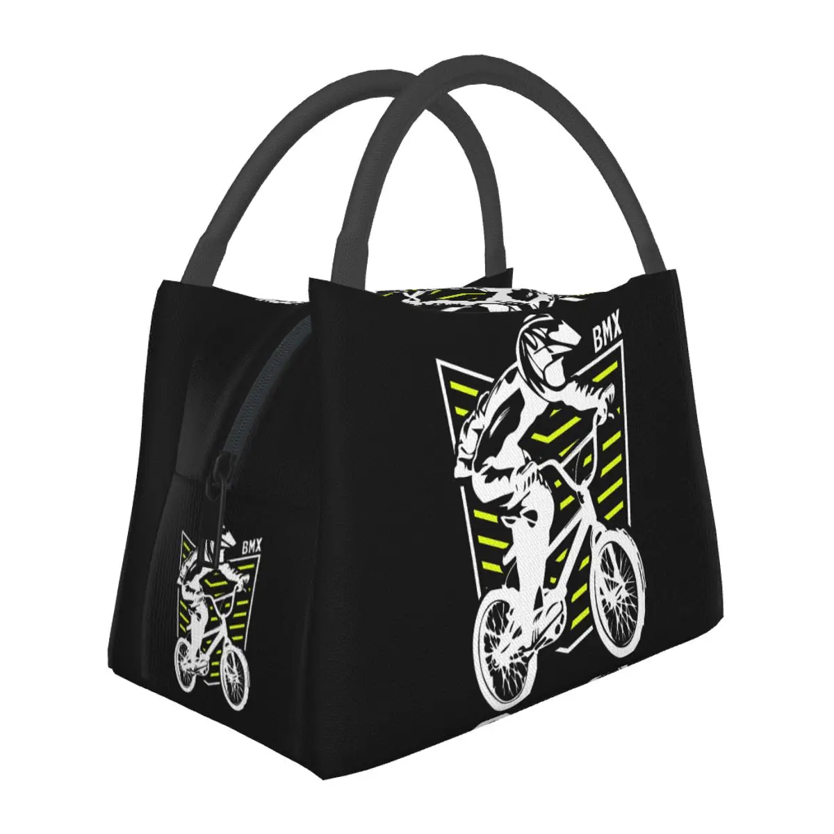 Bmx Apparel Retro Bmx Bike Old School Patch Lightweight Handheld Insulated Lunch Bag Aluminum Foil Liner for Adults Students