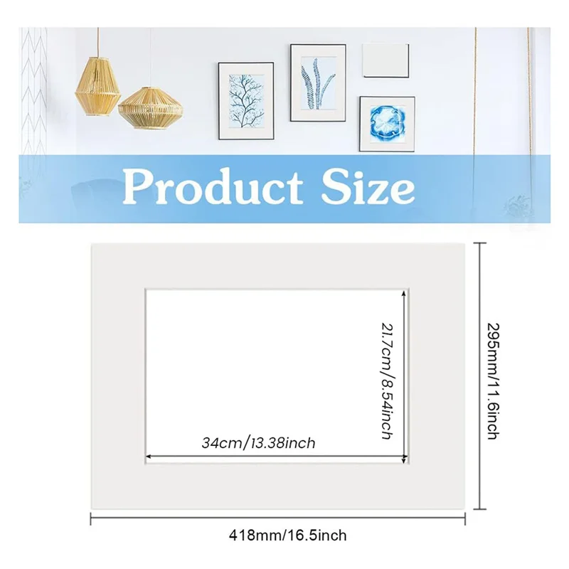 A3 Mount Picture Frame Mounts 50 PCS Picture Photo Mounts Frame Mats White Photo Mounts For Picture Posters Display-AT64