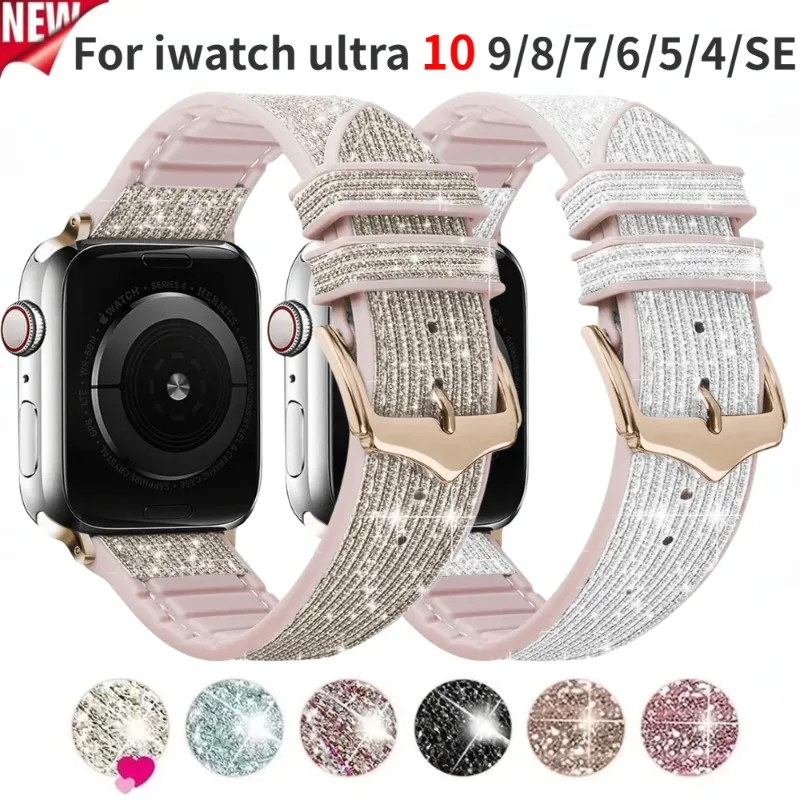 Cinturino in silicone + pelle per Apple Watch 45mm 41mm 44mm 46mm 42mm 40mm 49mm Bracciale per iWatch ultra10 9 8 7 6 5 4 SE