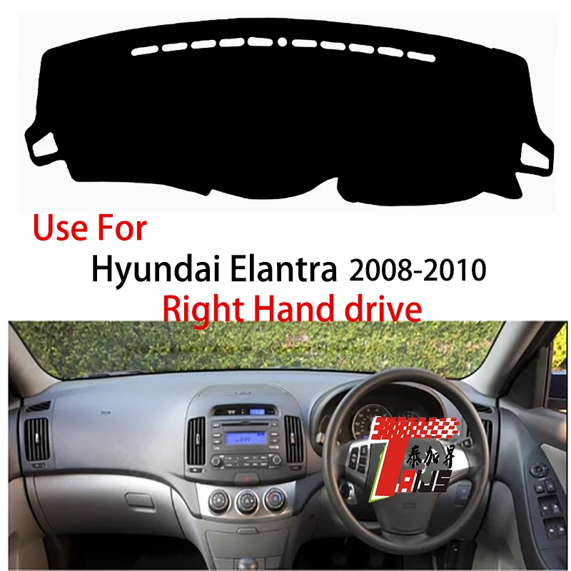 2 Layers polyester Car Inner Dashboard Cover For Hyundai Elantra 2008 2009 2010 Right hand drive Dash Mat Sun Shade Pad cooling