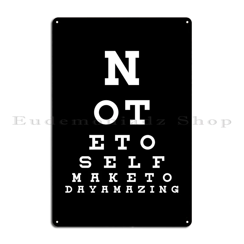 Vision Eye Test Chart Metal Plaque Poster Sign Rusty Cinema Printing Living Room Tin Sign Poster