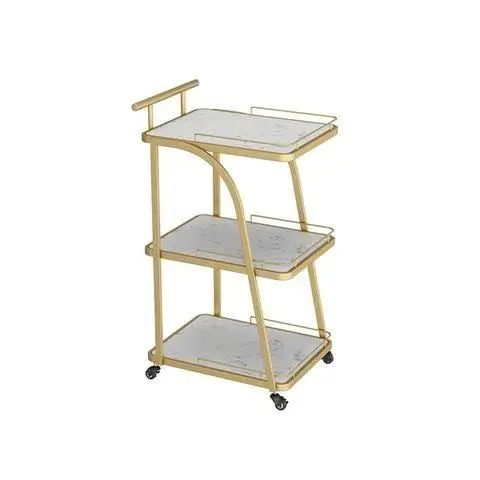 Nordic golden trolley simple household wrought iron dining side table light luxury mobile coffee table living room rack coffee t