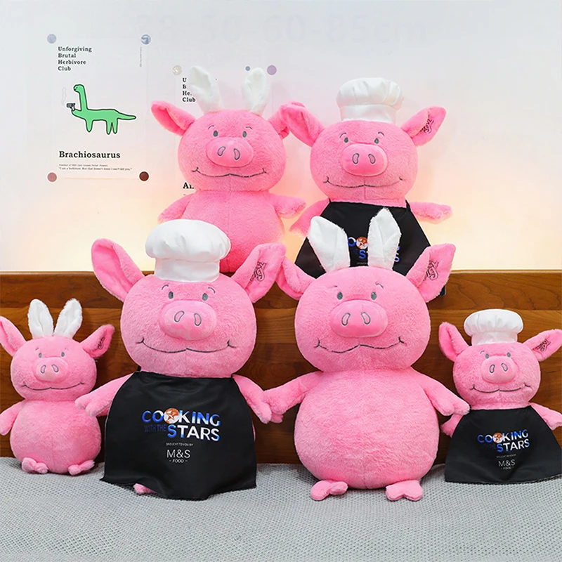 

New Mashar Piggie Plush Toy Chef Pig Doll for Girls Cute Stuffed Animal Kids Birthday Xmas Gift Soft Childrens Cuddly Toy