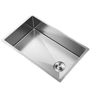 

Vegetable basin 304 stainless steel brushed sink large single slot handmade kitchen thickened under countertop dishwashing