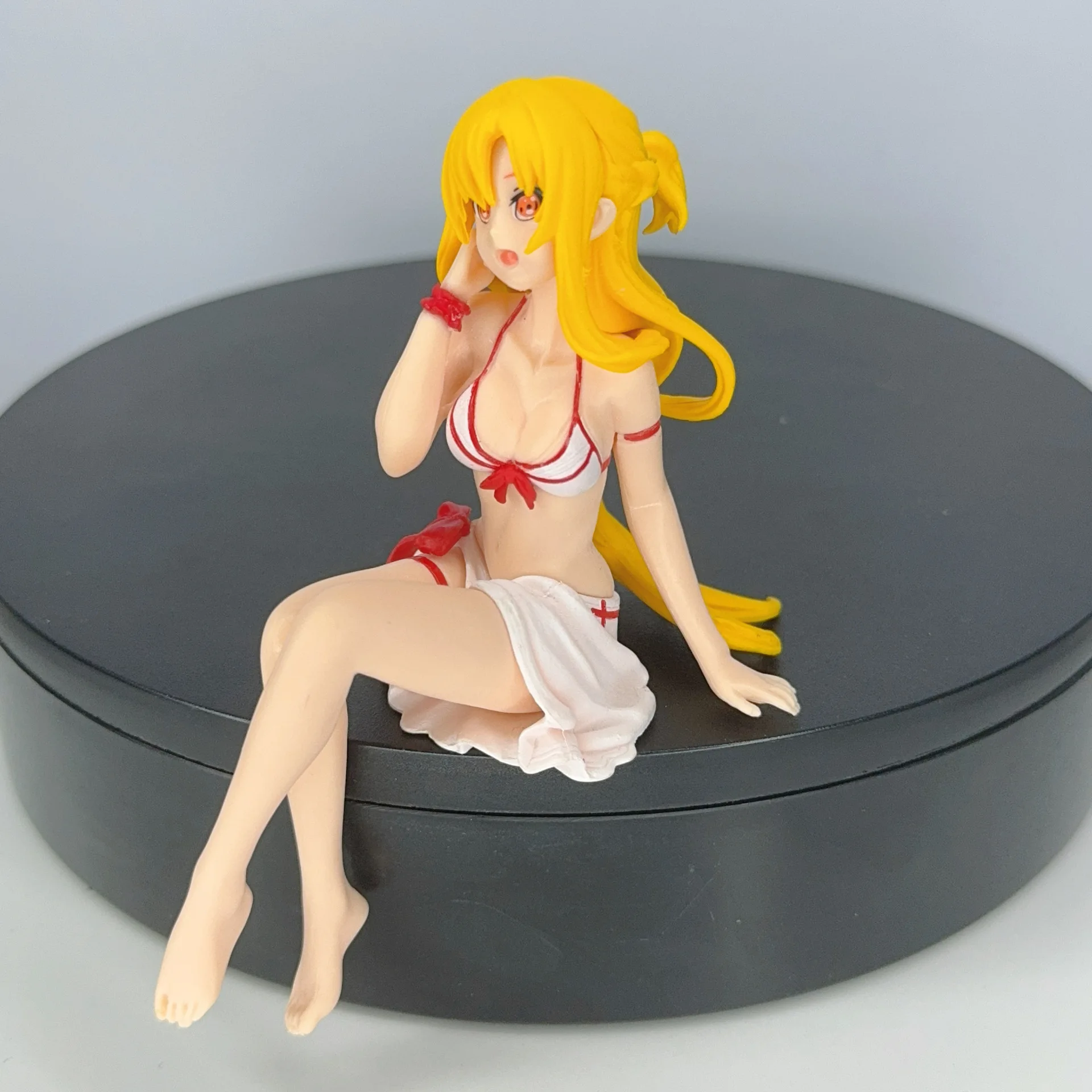 

12cm Sword Art Online - Sitting Pose Asuna Figure, Anime Girl Car Decor Anime Figure Model Statue Collection Desktop Decoration