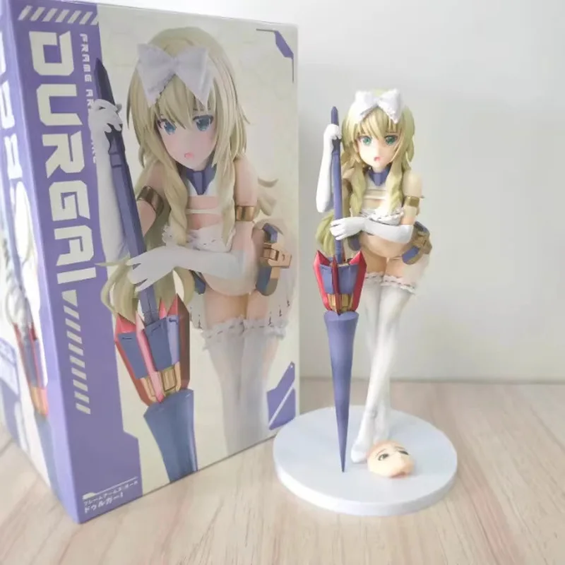 fag-ドゥルガ-メカガール-アニメフィギュア-かわいいコレクタブルデスクトップオーナメント-アニメファン向け-交換可能なフェイスプレート付きアクションモデル
