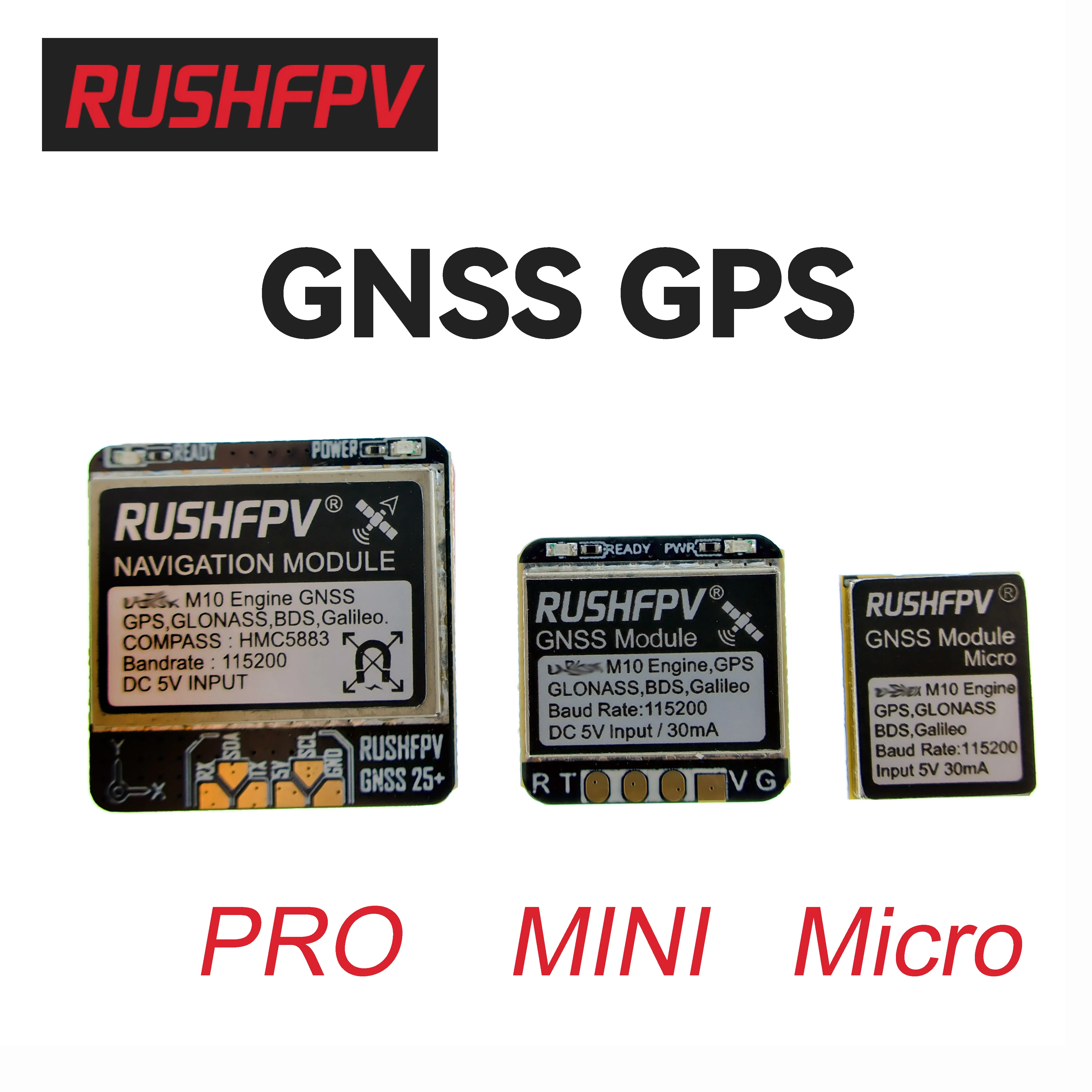RUSHFPV GNSS GPS NMEA Dual Protocol GPS Module GNSS MINI MICRO PRO Built-in Antenna Compass For RC FPV Long Range Drones