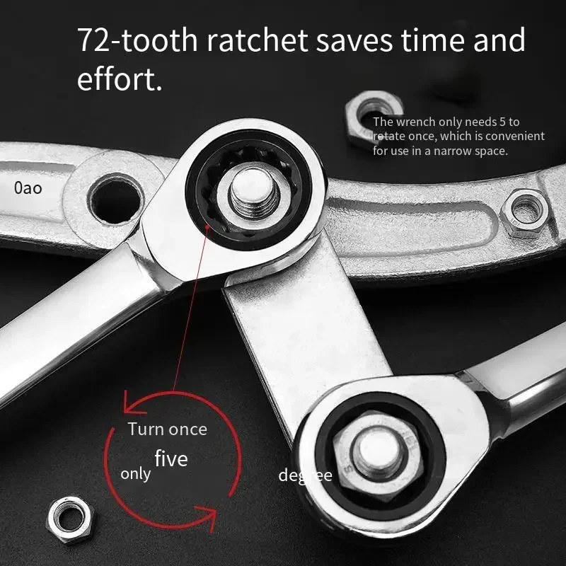 

Industrial Open-End Wrench Set - Ten-Piece Multi-Purpose Repair Toolkit With Full Polish Finish