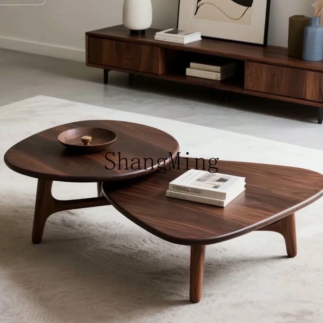 CL new Chinese black walnut all solid wood coffee table villa living room coffee table short table small apartment