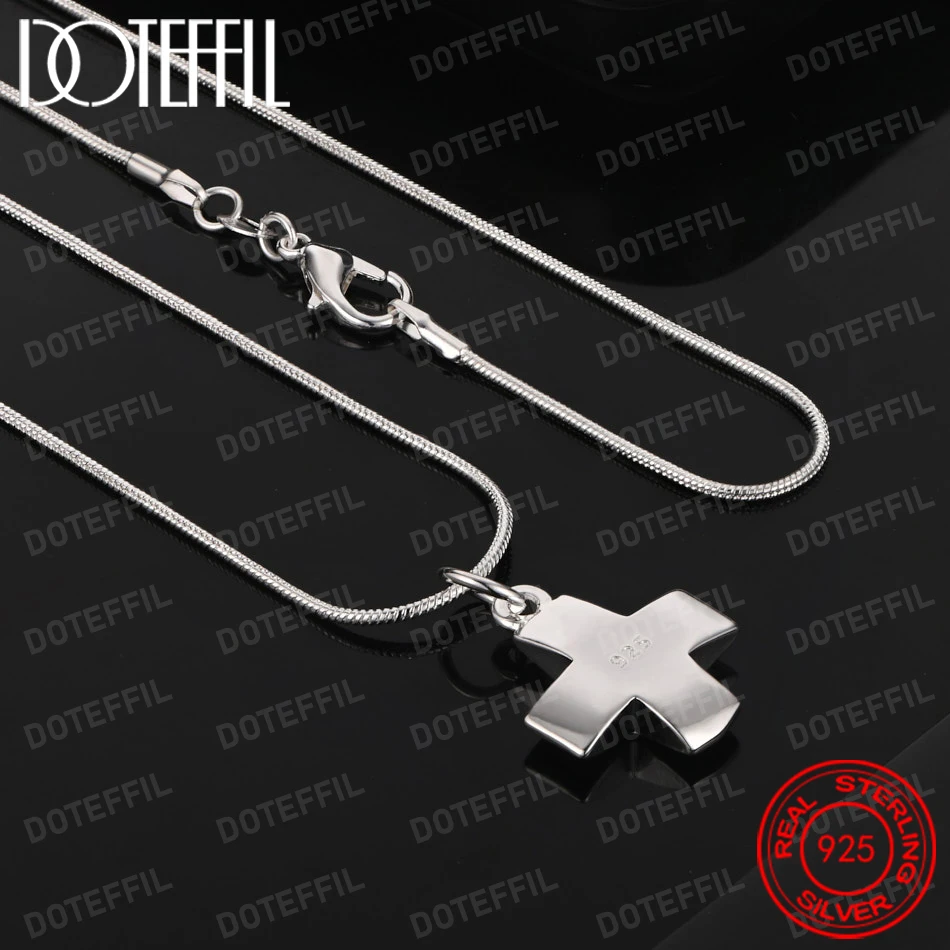 قلادة متقاطعة رائعة من الفضة الإسترليني عيار 925، إكسسوار هيب هوب أنيق وهدية للرجال والنساء #3