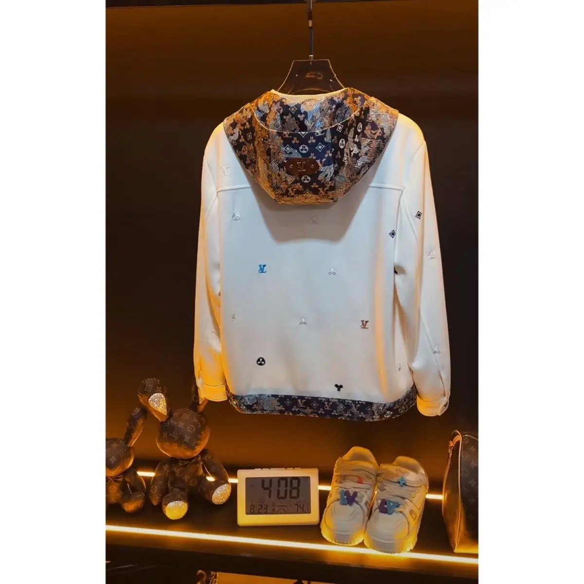 

2025 spring, autumn and winter new fashion hooded men's jacket top splicing jacket versatile trend light luxury leisure