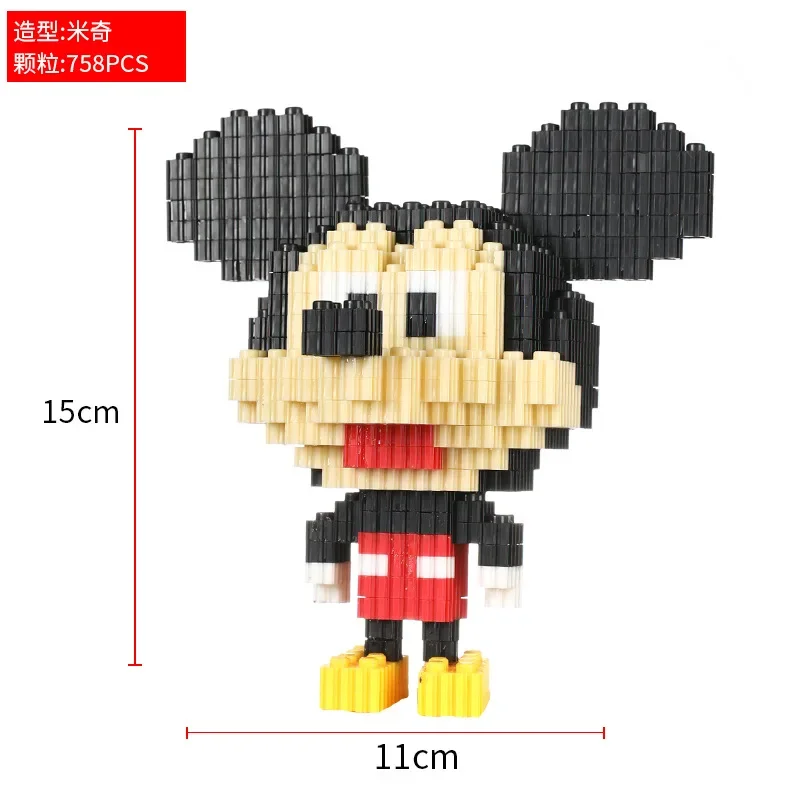 Disney Stitch Mickey Minnie Doll Marvel Derena Belle Assembled Children\'s Building Blocks Puzzle Assembly Toy Boy Girl Gift