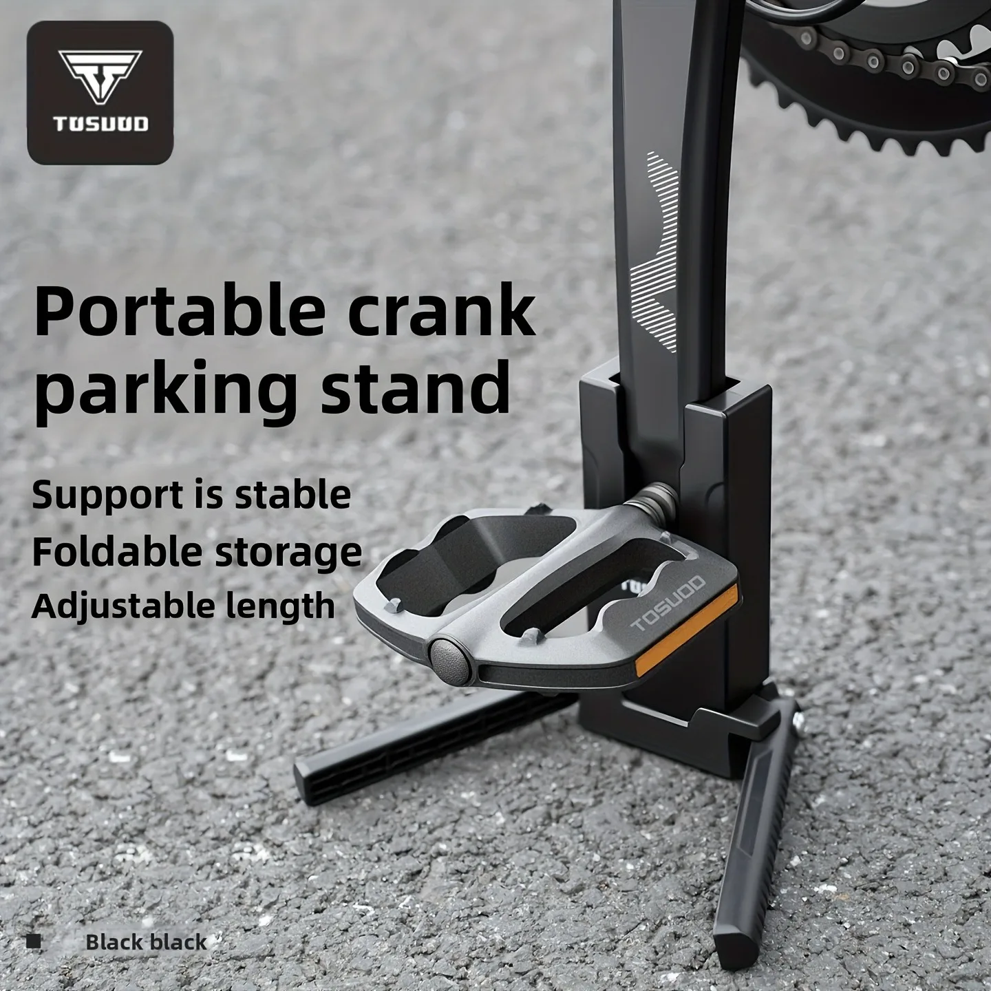 TOSUOD Fahrrad-Parkständer, tragbar, höhenverstellbar, Fahrradständer, kleines und leichtes Material, PA66 + ABS-Fahrradzubehör