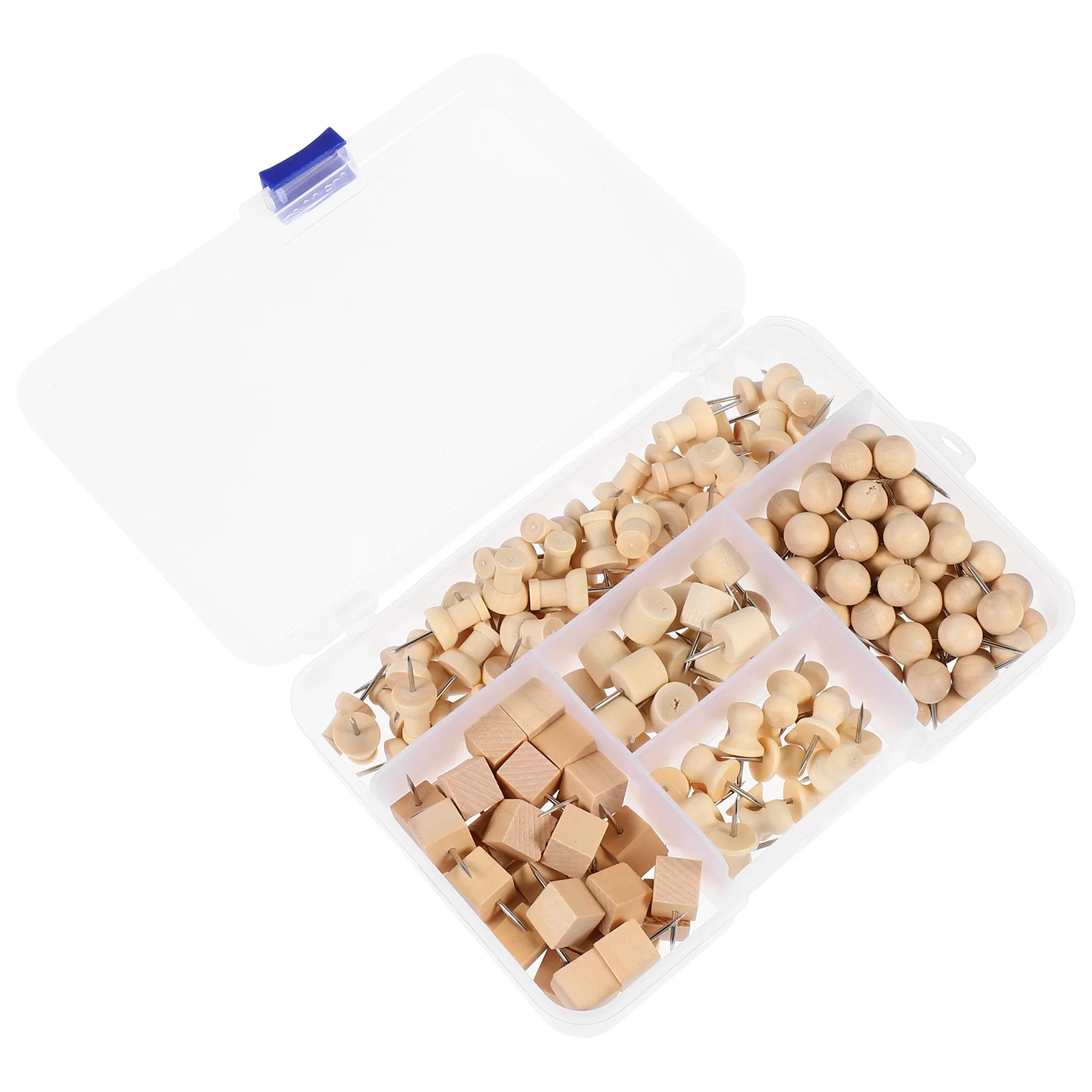 1 صندوق لون الخشب مكتب دبابيس الضغط حساسة الإبداعية Thumbtacks التخزين وشملت خريطة الحائط صور القرطاسية الحرفية/